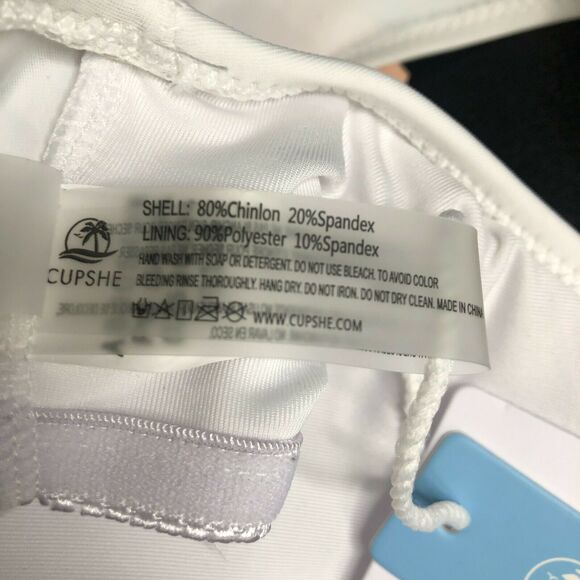 NEW Cupshe Colorblock Plunging One Piece Swimsuit Orange White Size Medium - Picture 8 of 9